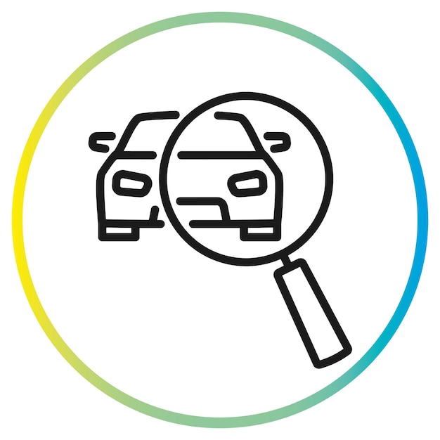 Premium Vector | Technical inspection car icon, magnifying glass with  vehicle, auto search, thin line symbol on white background - editable  stroke vector illustration